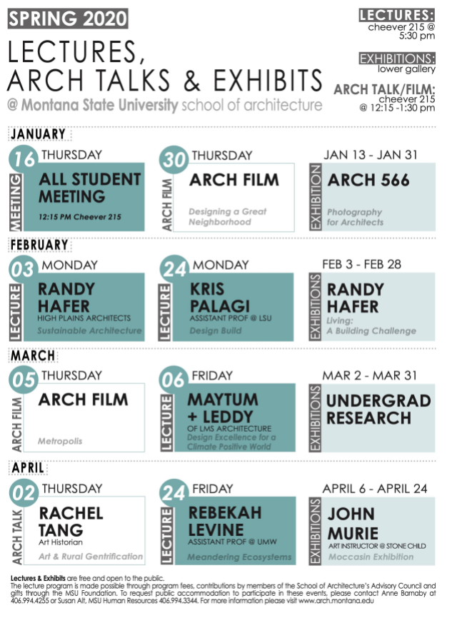Spring '20 Lecture Series Promotional Poster