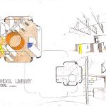Orthographic, perspective, and floor-plan collage illustrating the design concept.  