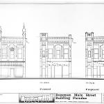 Elevations depicting past, present, and proposed designs