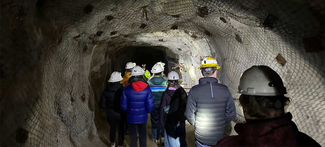 ARCH 551 field trip students visit the mines in Butte, Montana with Visiting Scholar D'Arcy Jones
