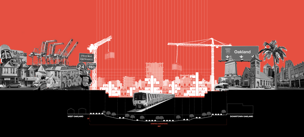 Site diagram in red, white and black