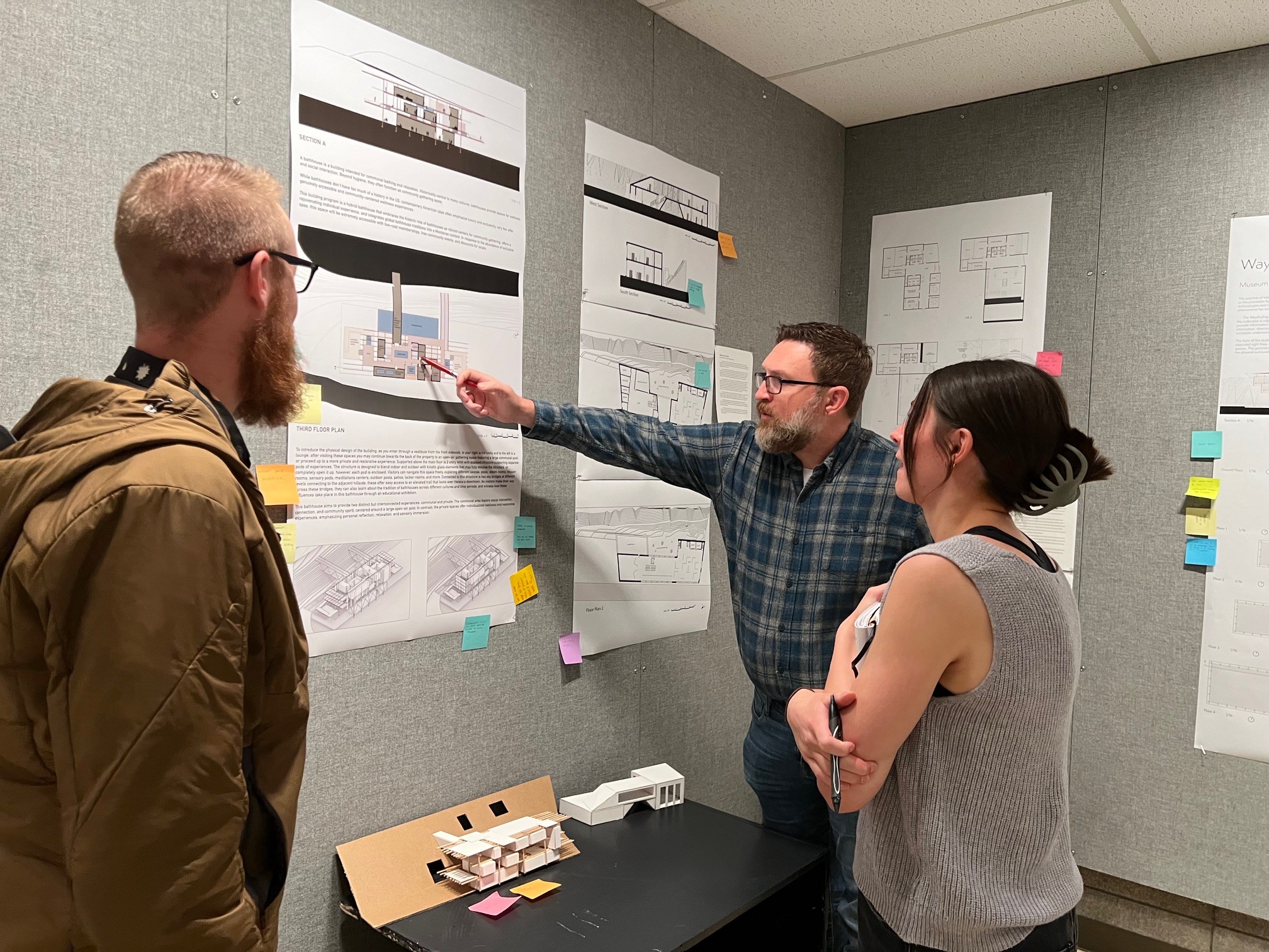 Advisory Council members redlining with Arch student