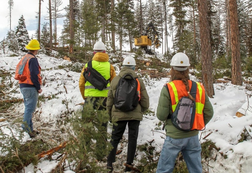 ARCH 551 Time for Timber graduate students during a site visit