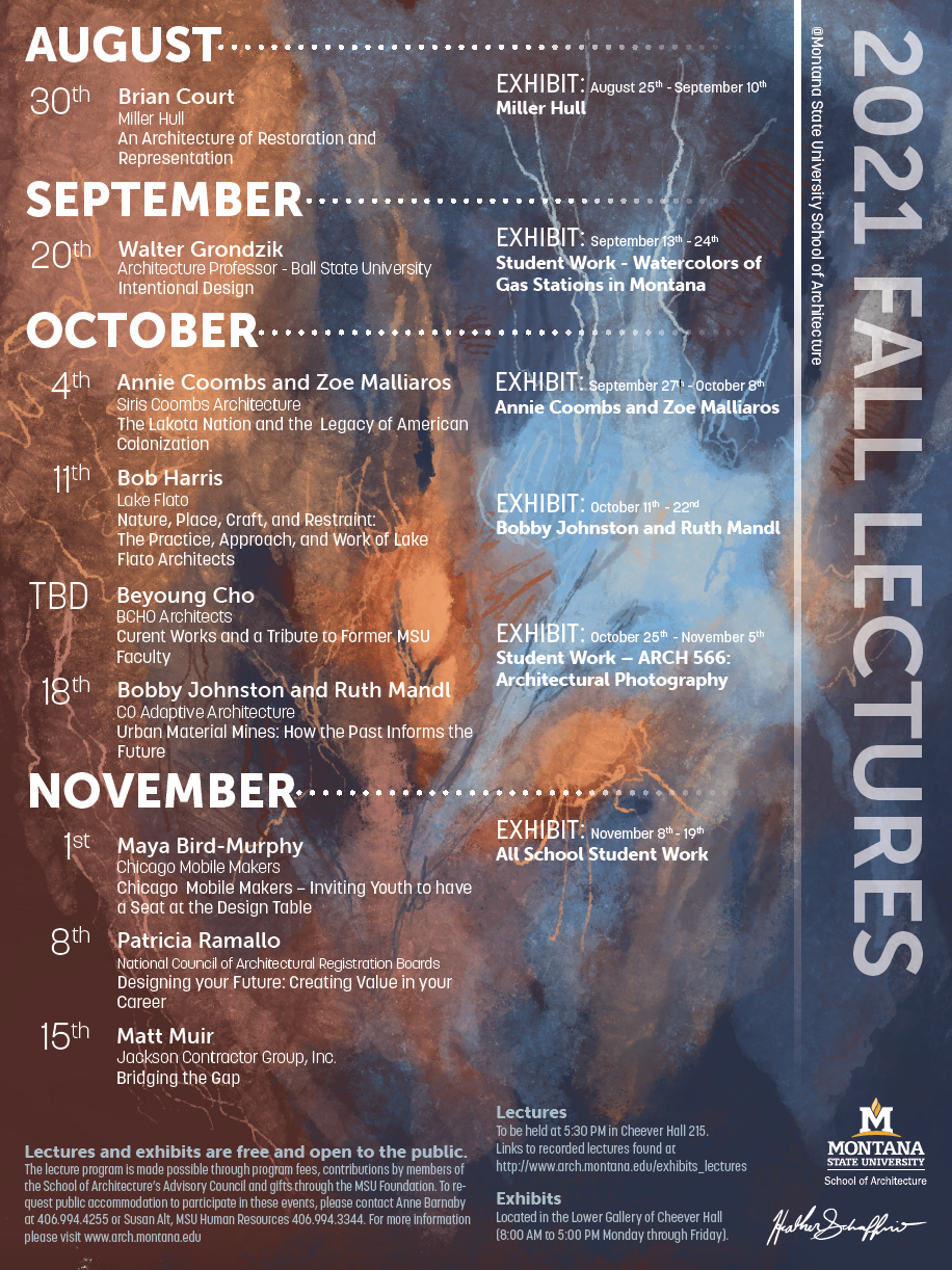 Fall '21 Lecture Poster Fall '21 Lecture Series Promotional Poster