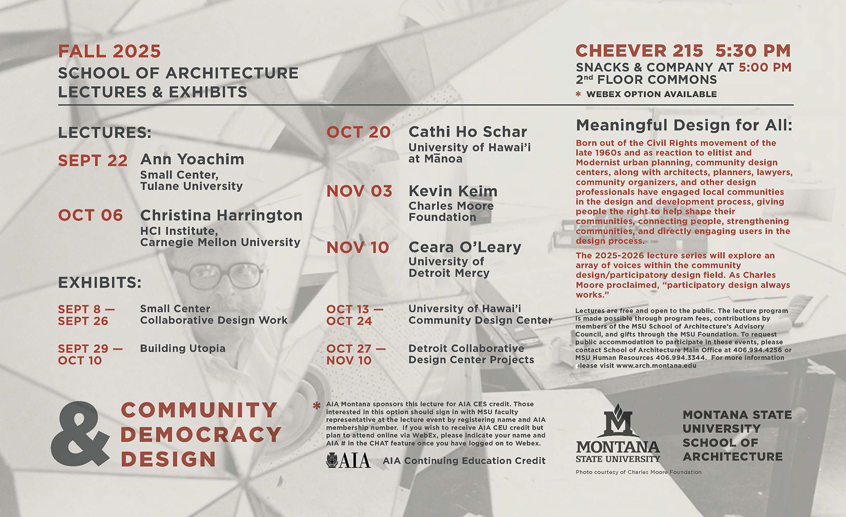 Fall 2025 School of Architecture Lectures & Exhibits